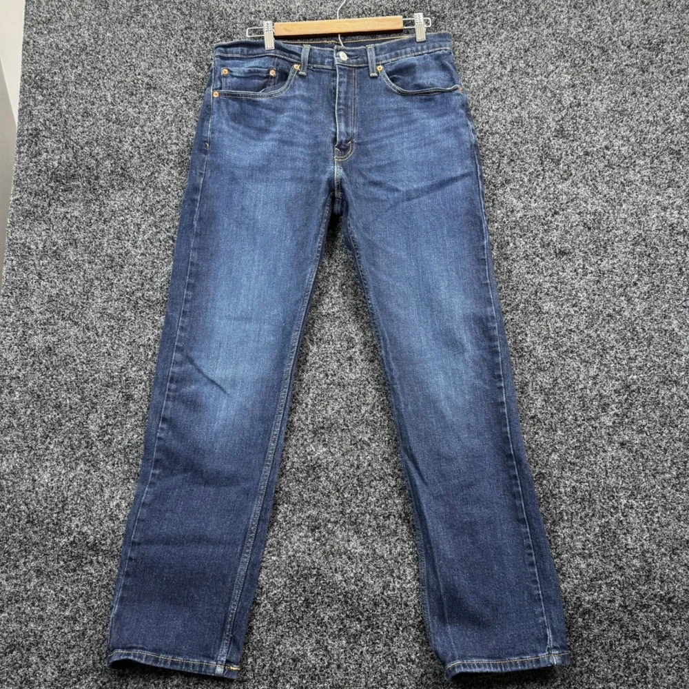 Levis 505 Regular Fit Straight Leg Jeans‎ Dark Wash Blue Mens 34x32 00505-2122